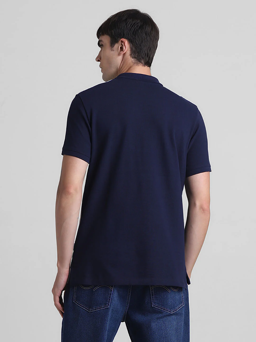 Blue Colourblocked Polo T-shirt - Image 4