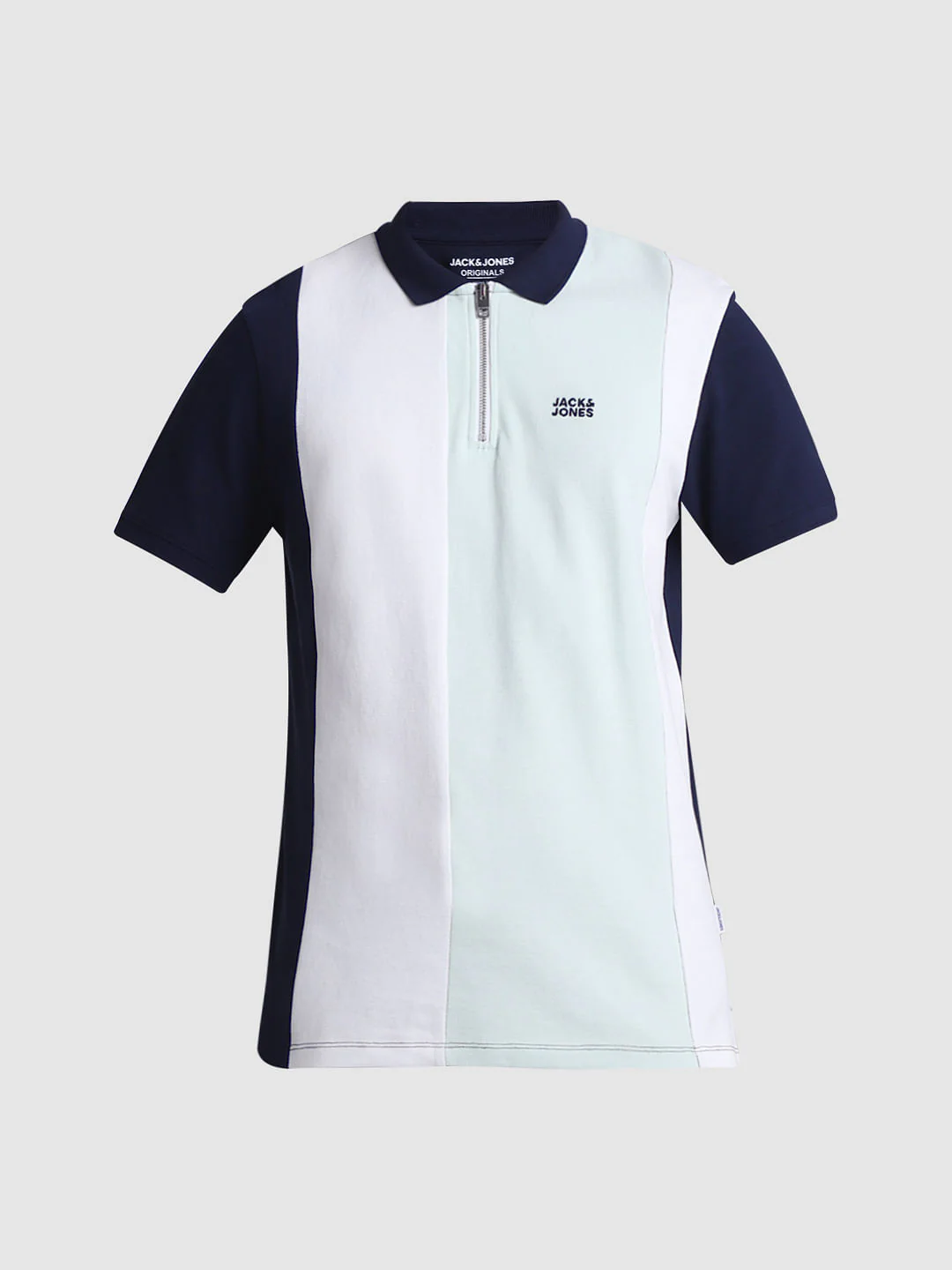 Blue Colourblocked Polo T-shirt - Image 7