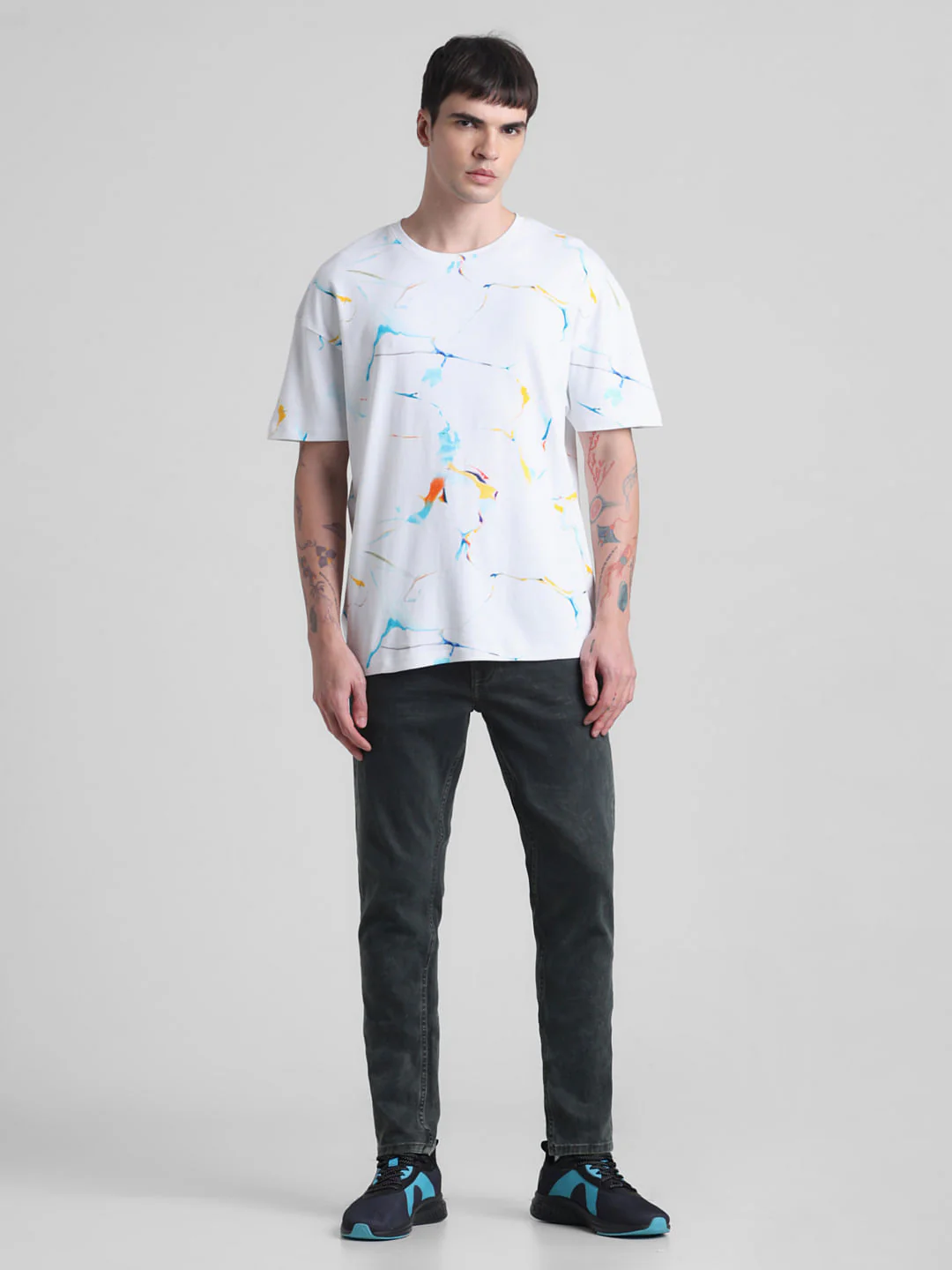 White Smudge Paint Oversized T-shirt - Image 6
