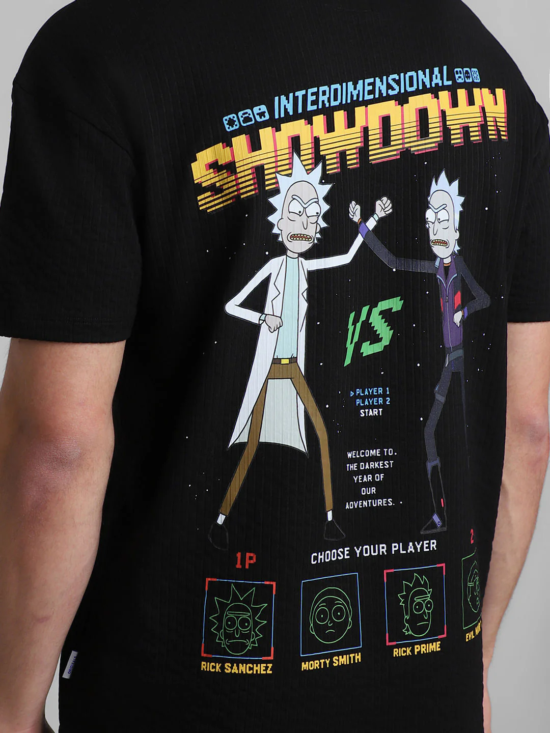 RICK & MORTY Black Printed Oversized Co-ord Set T-shirt - Image 6