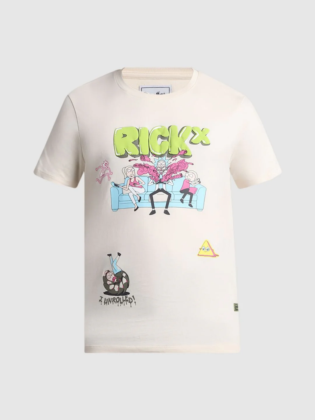 RICK & MORTY Cream Graphic Print T-shirt - Image 8