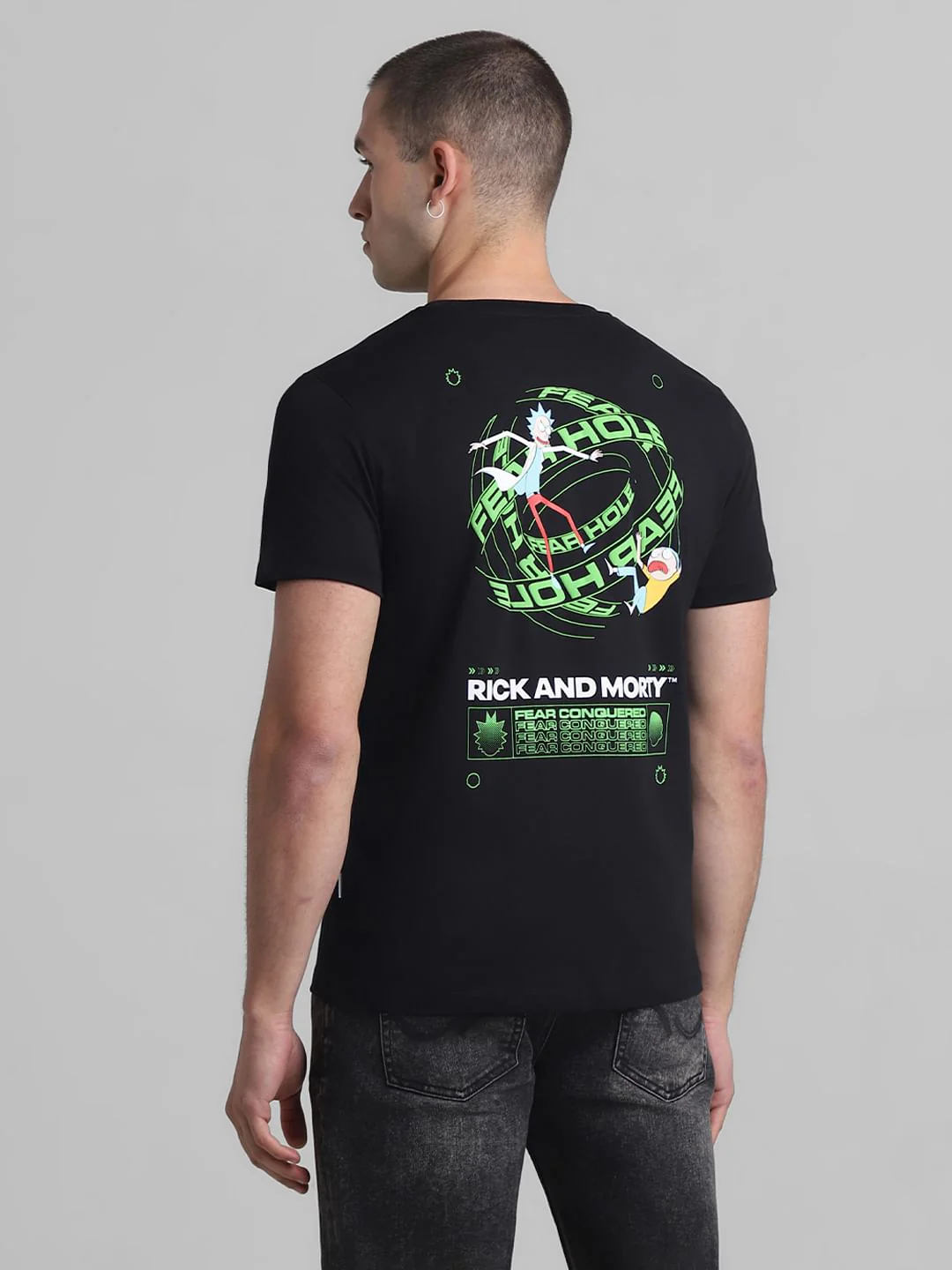 RICK & MORTY Black Graphic Print T-shirt - Image 4