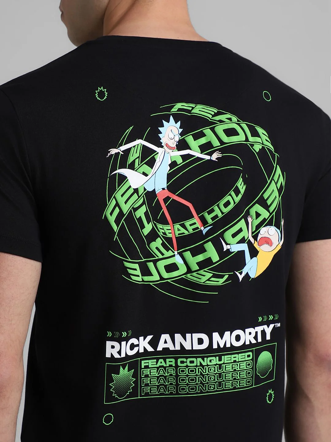 RICK & MORTY Black Graphic Print T-shirt - Image 6