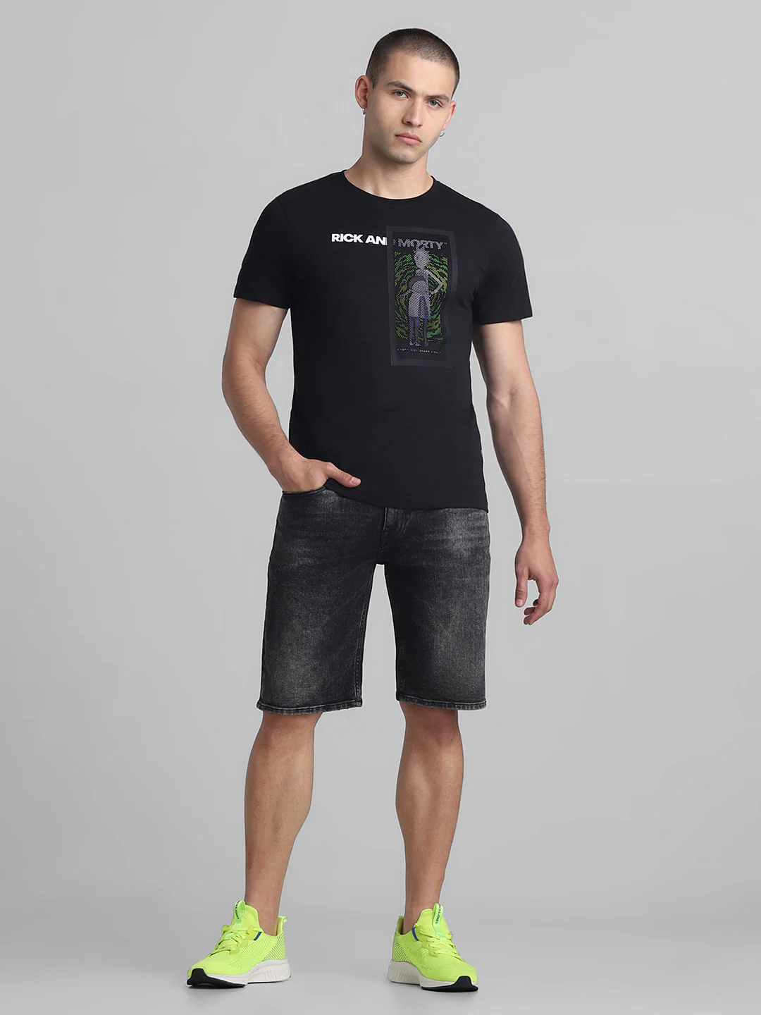 RICK & MORTY Black Graphic Print T-shirt - Image 7