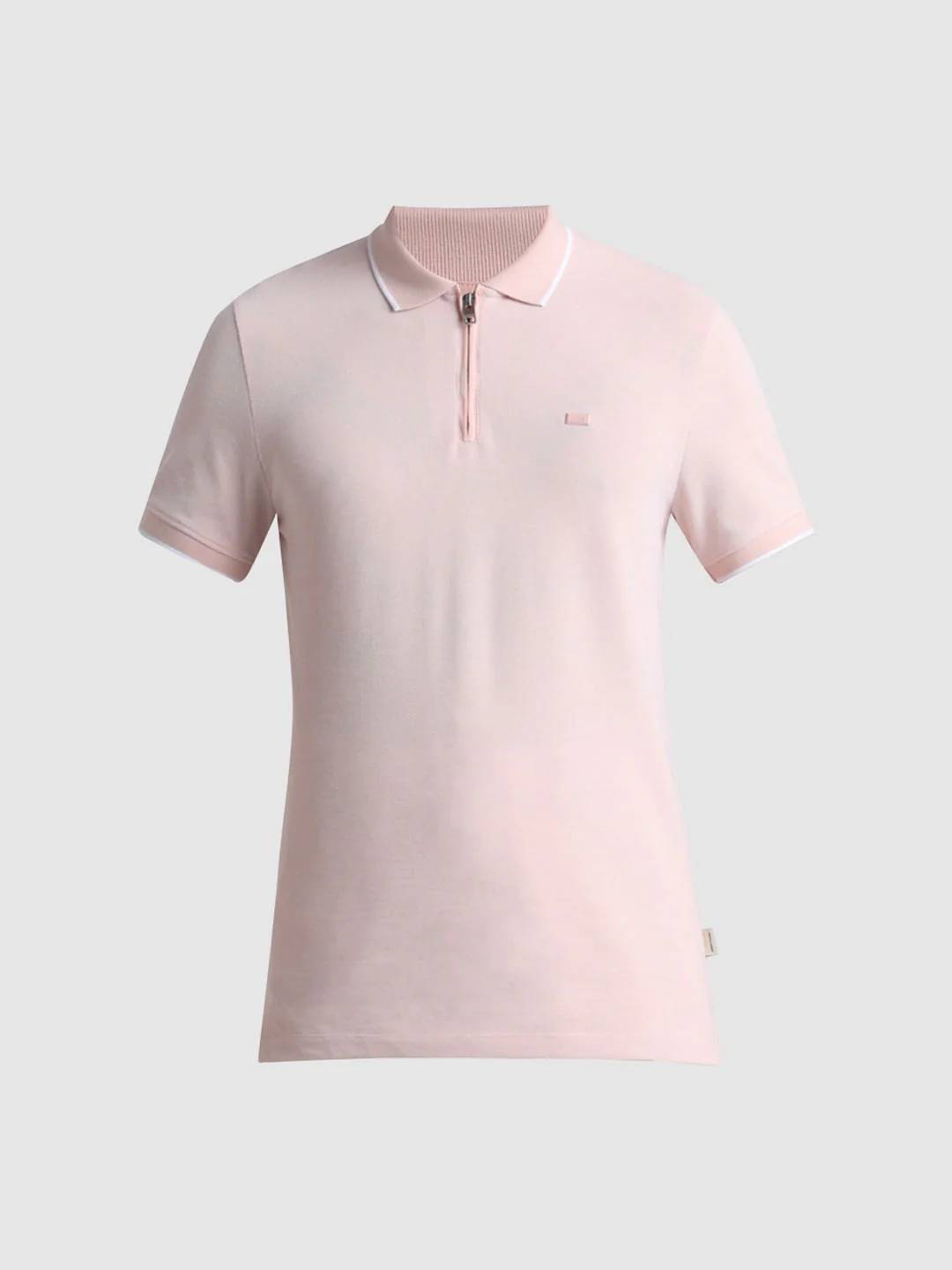 Peach Zip Detail Polo T-shirt - Image 8