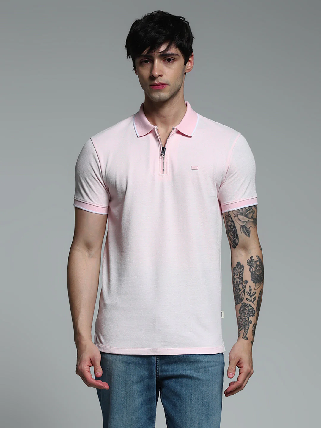 Light Pink Slim Fit Polo - Image 2