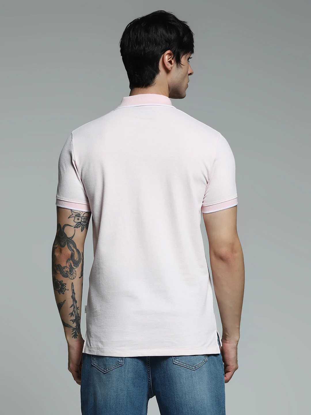 Light Pink Slim Fit Polo - Image 4