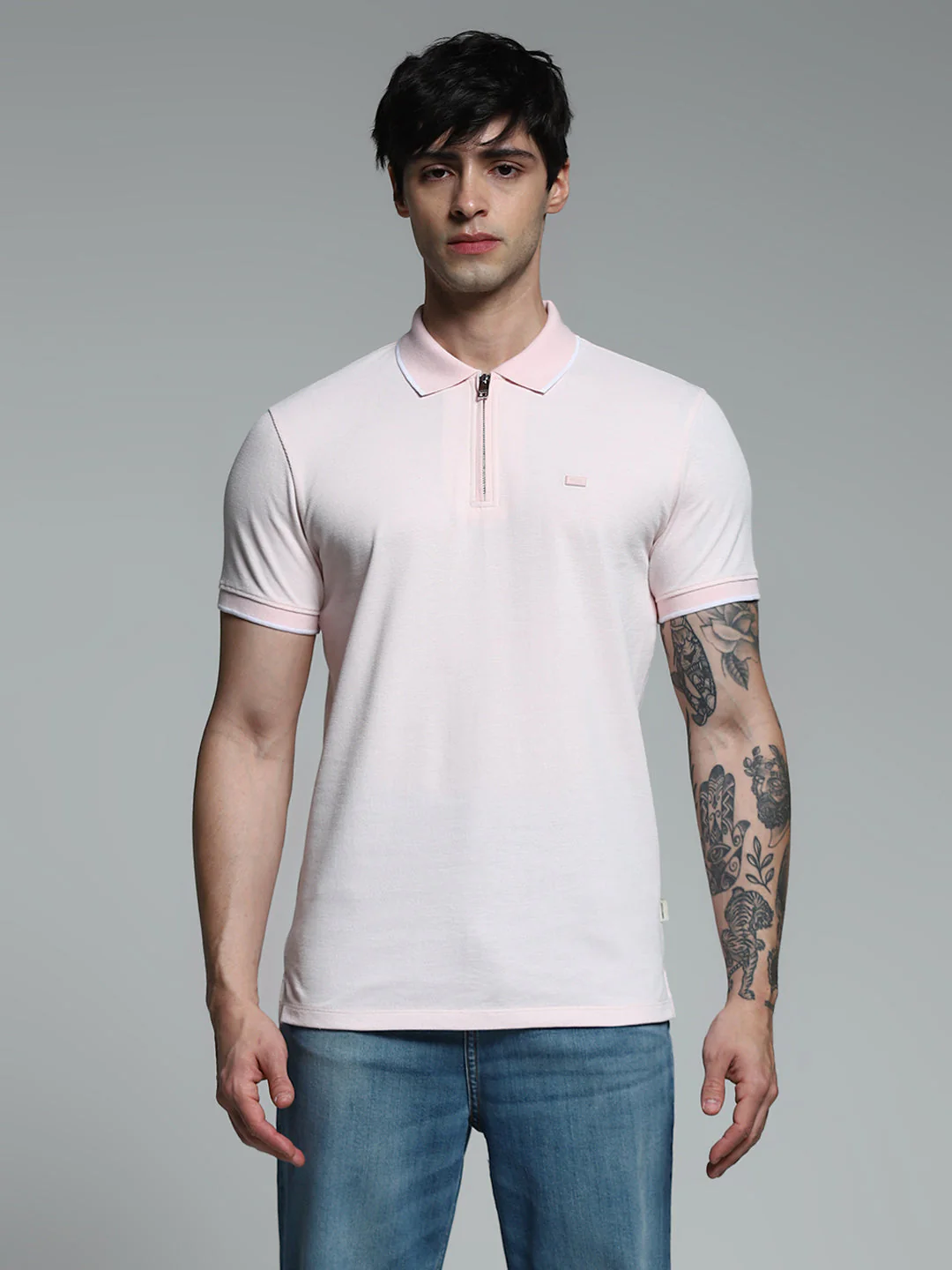 Light Pink Slim Fit Polo - Image 8