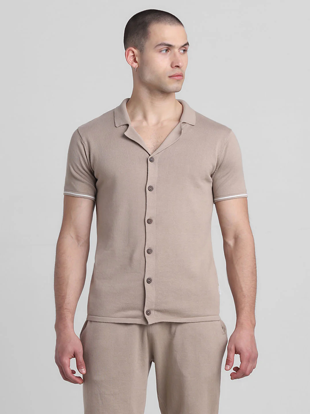 Brown Knitted Co-ord Set Polo - Image 2