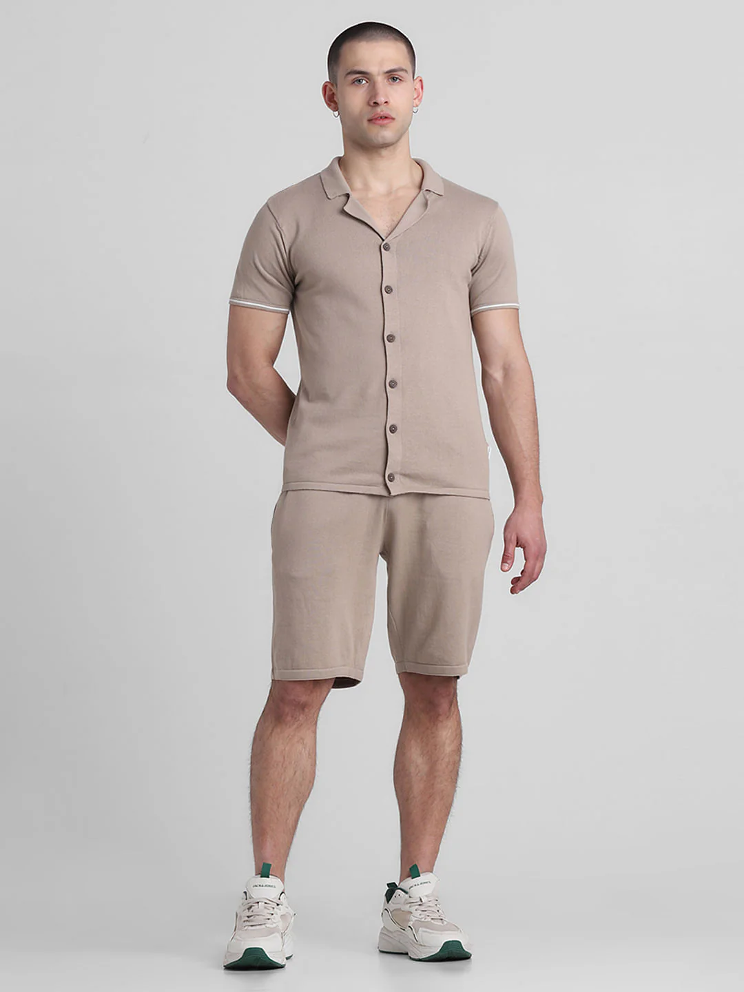 Brown Knitted Co-ord Set Polo - Image 6