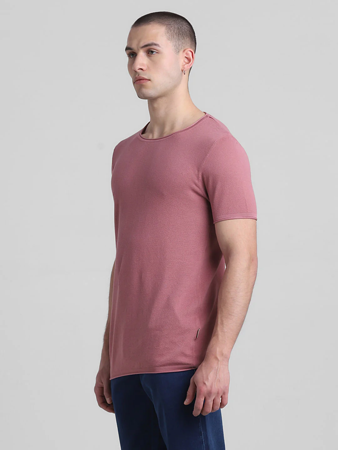 Pink Cotton Knitted T-shirt - Image 3