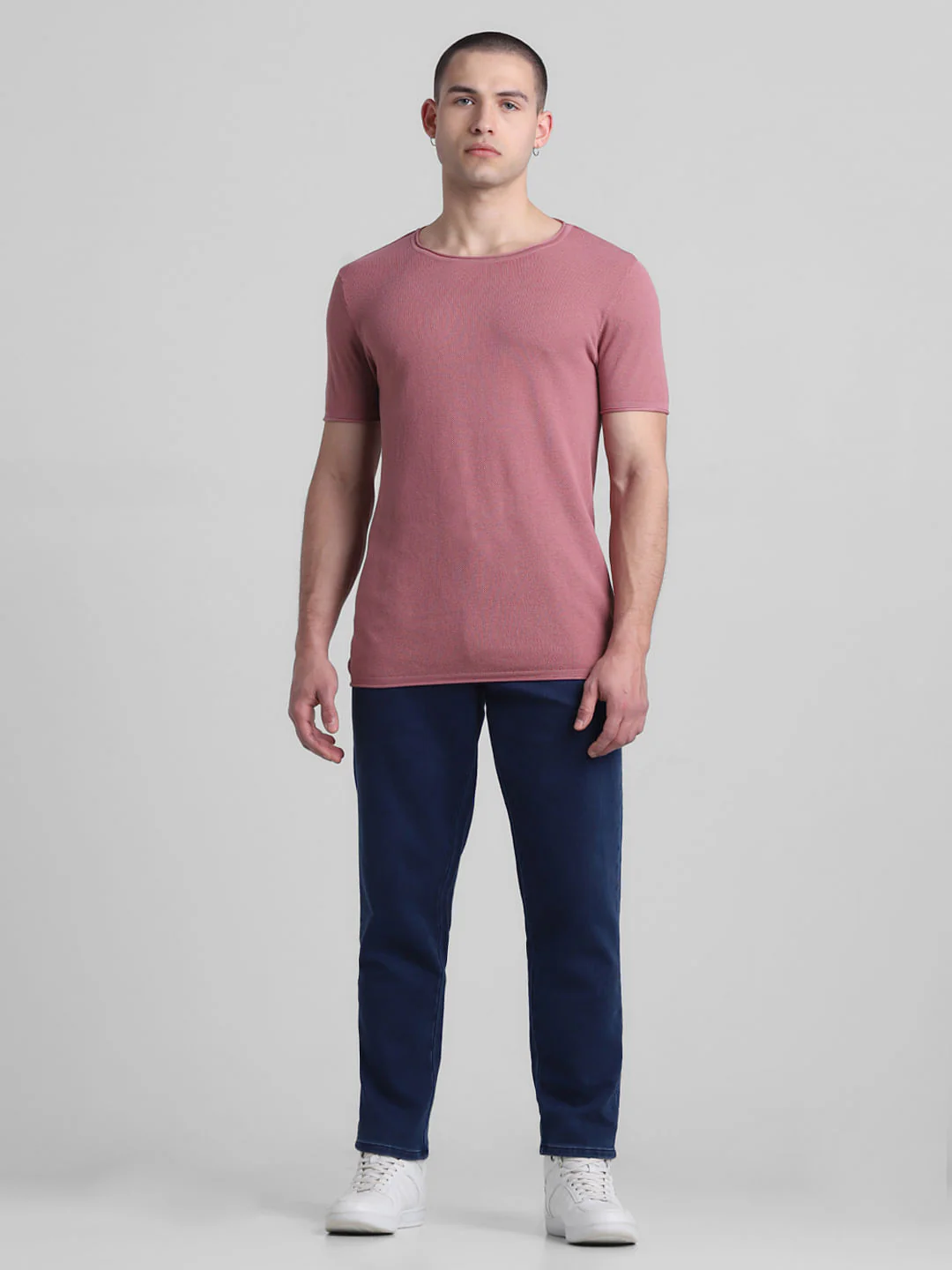 Pink Cotton Knitted T-shirt - Image 6
