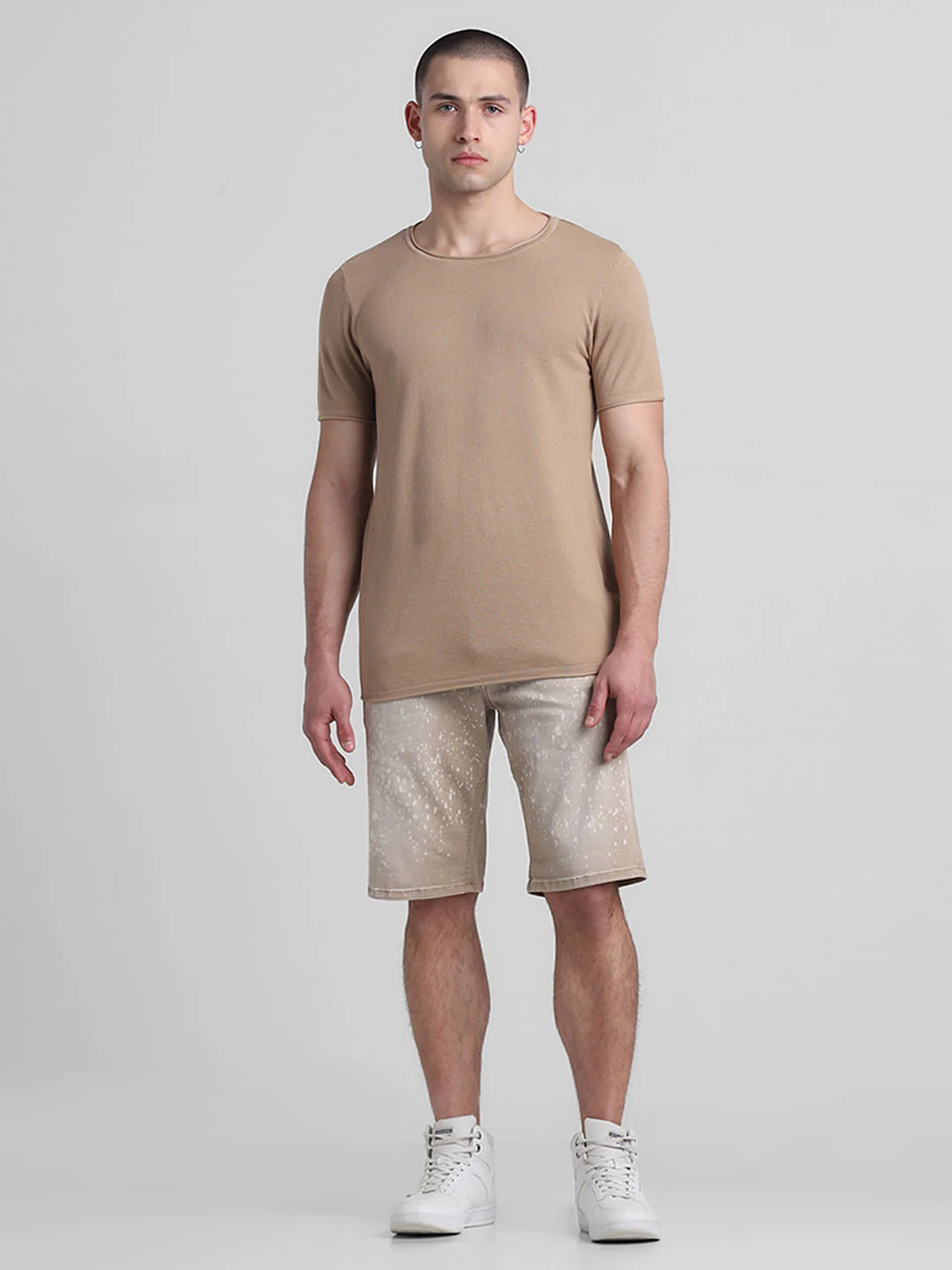 Brown Cotton Knitted T-shirt - Image 6