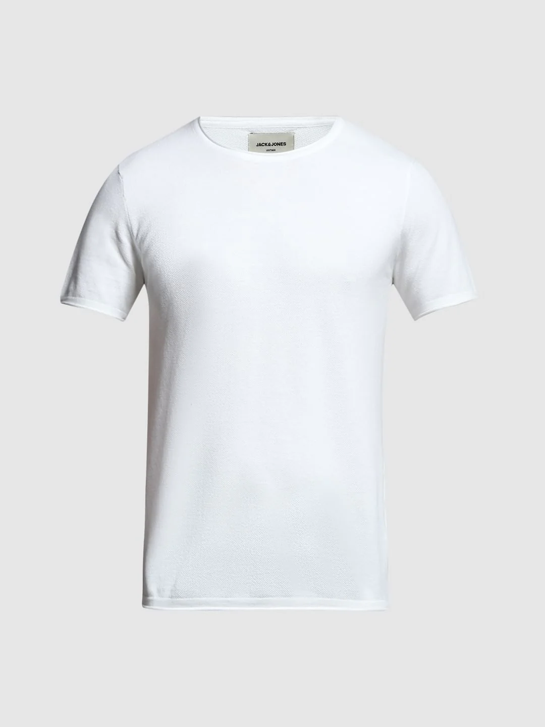 White Crew Neck Knitted T-shirt - Image 7