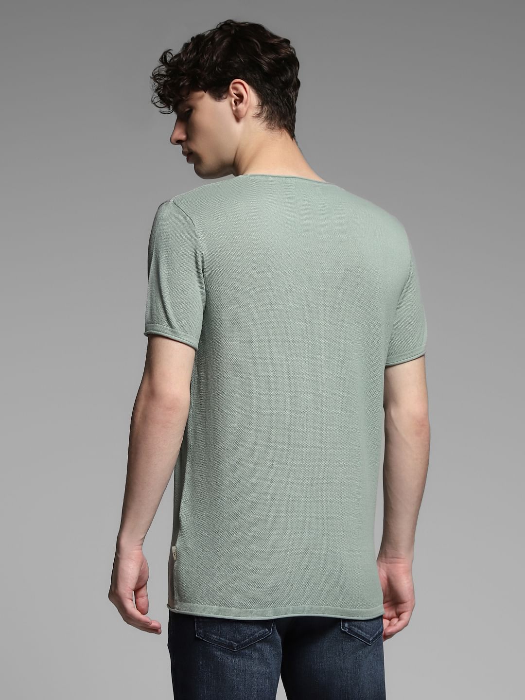 Green Knitted Crew Neck Pullover - Image 4
