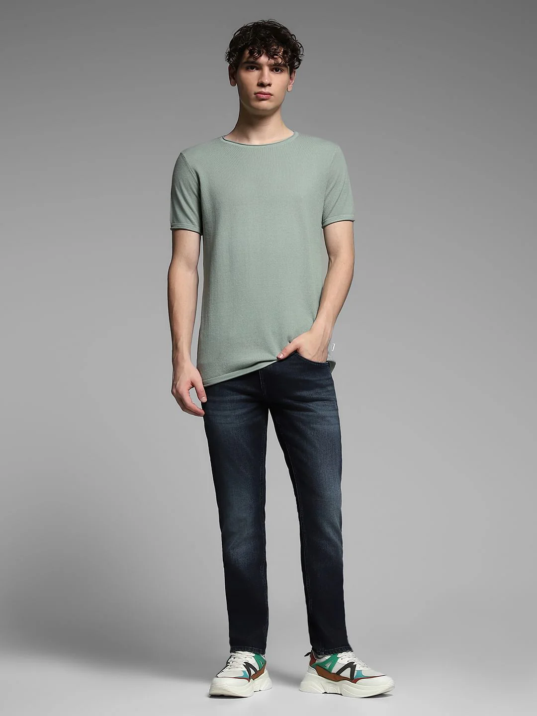 Green Knitted Crew Neck Pullover - Image 6
