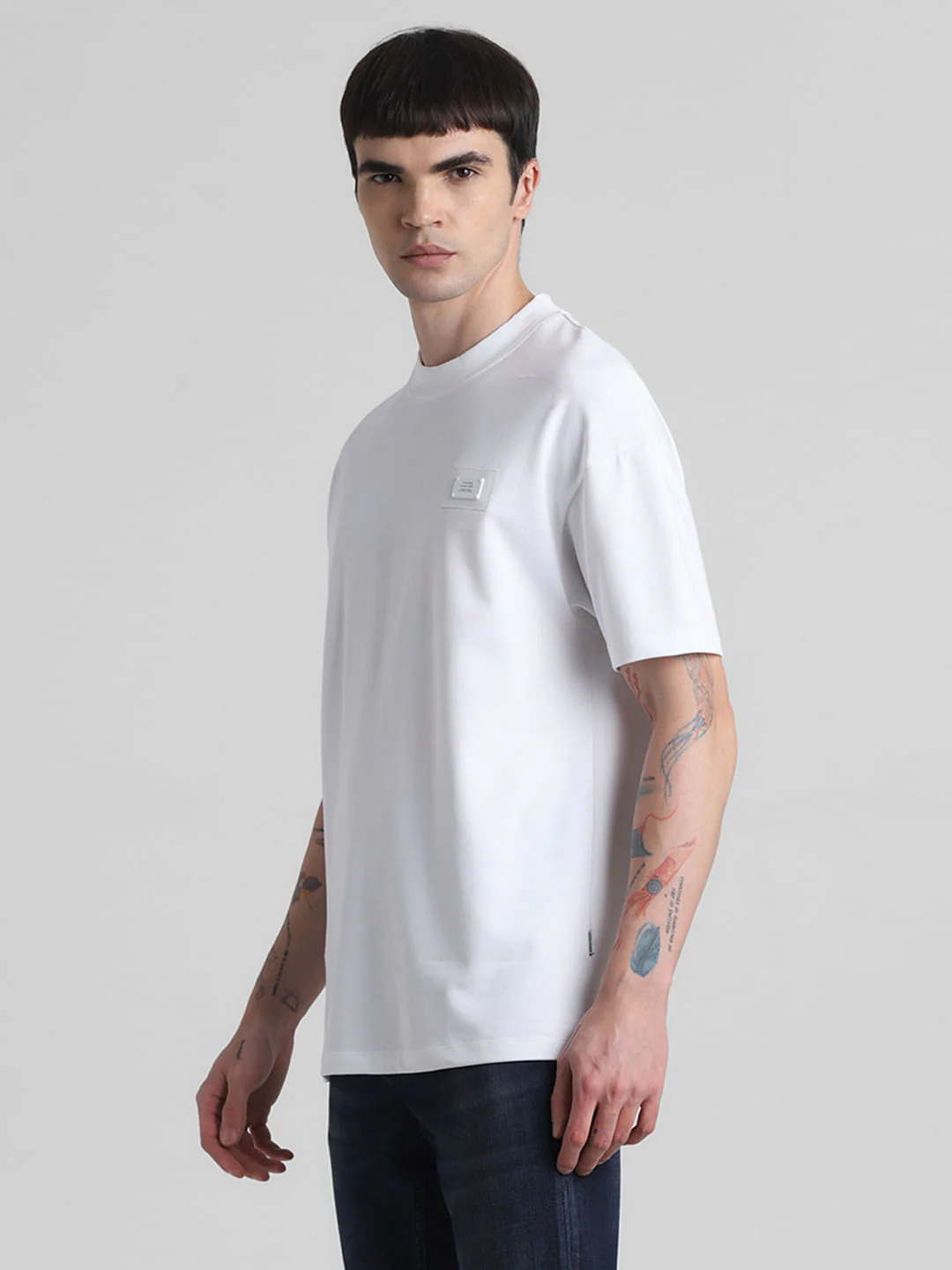 White Oversized Crew Neck T-shirt - Image 3