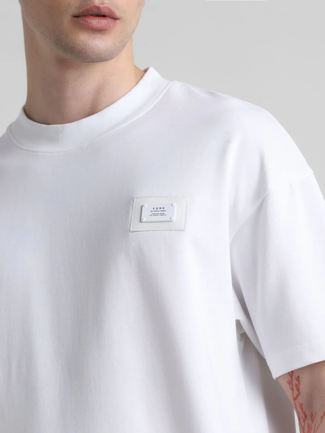 White Oversized Crew Neck T-shirt - Image 5