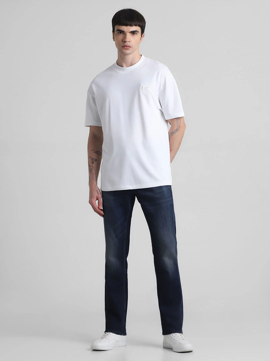 White Oversized Crew Neck T-shirt - Image 6