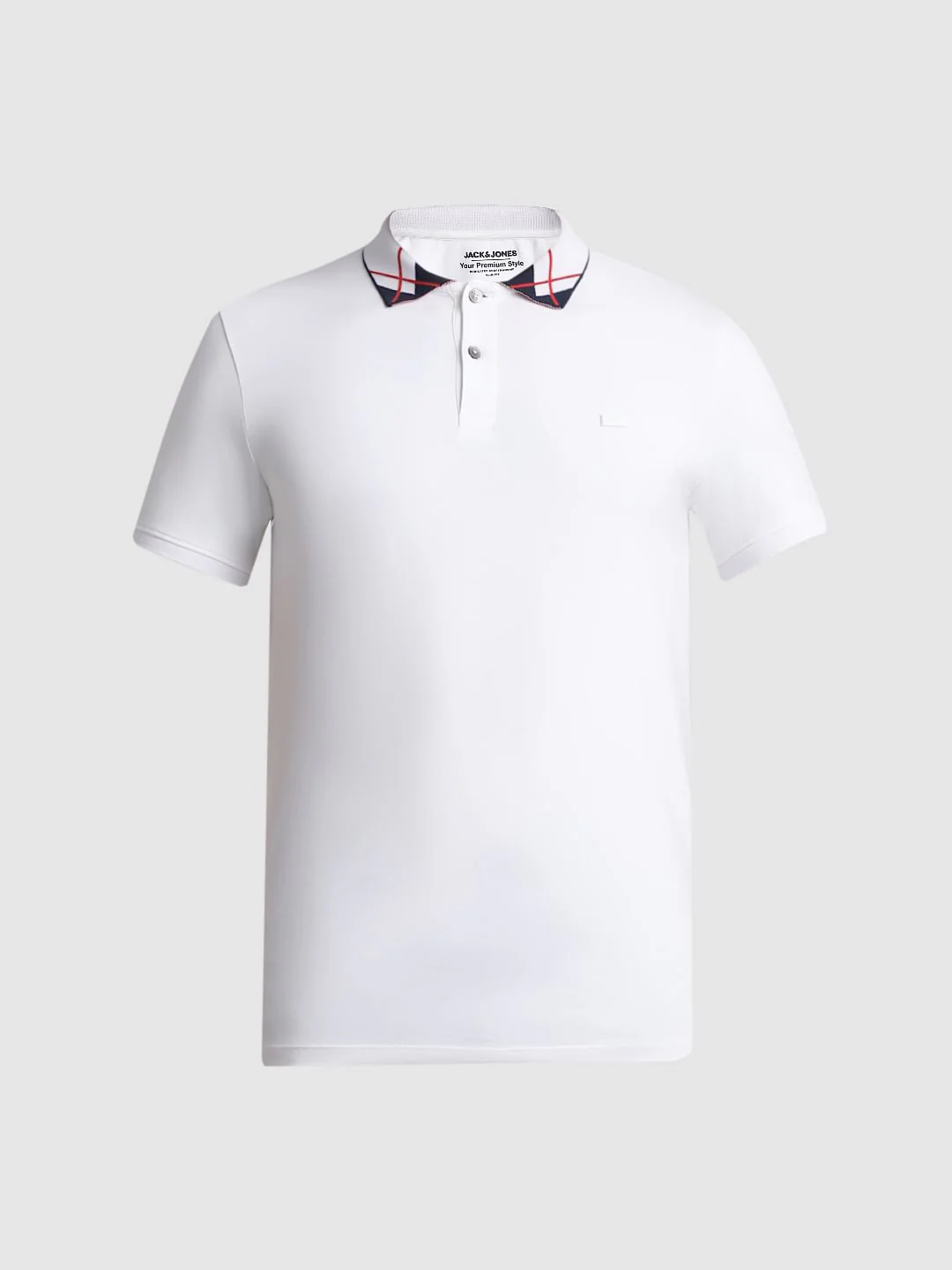 White Jacquard Polo T-shirt - Image 7