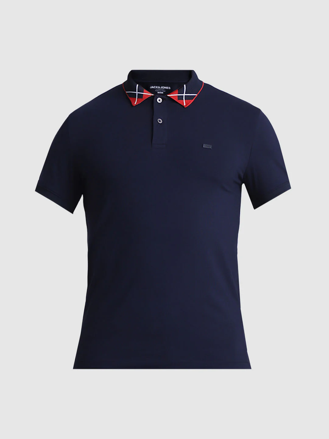 Navy Blue Jacquard Polo T-shirt - Image 7