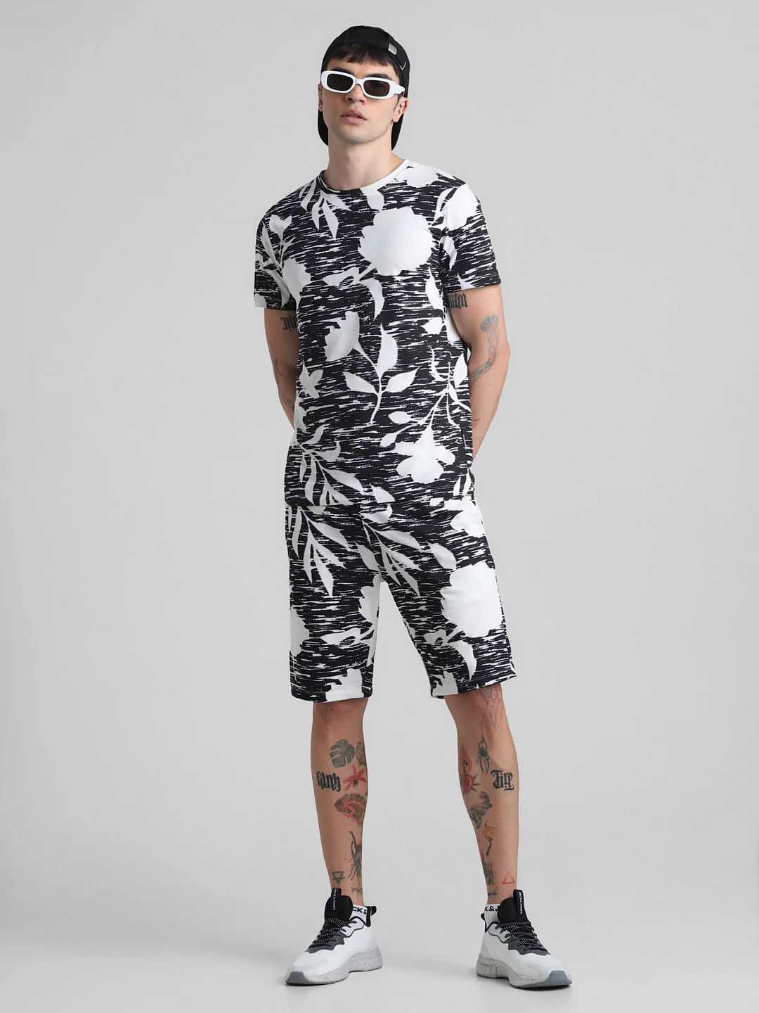Black Printed Co-ord Set Sweatshorts - Image 5