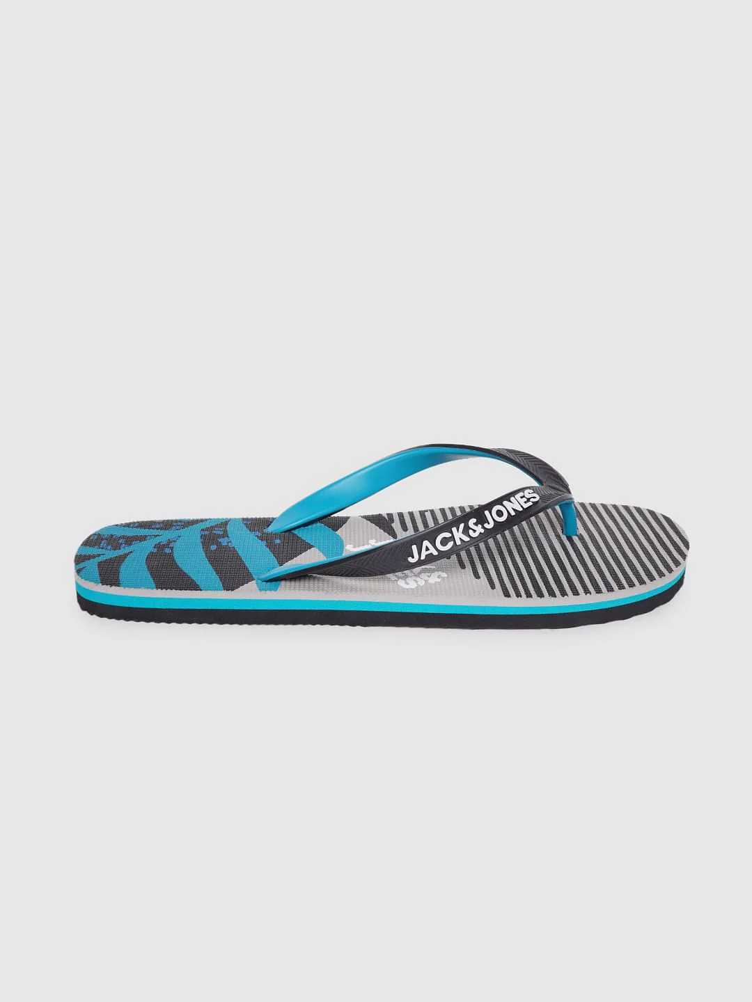 Grey & Blue Printed Flip Flops