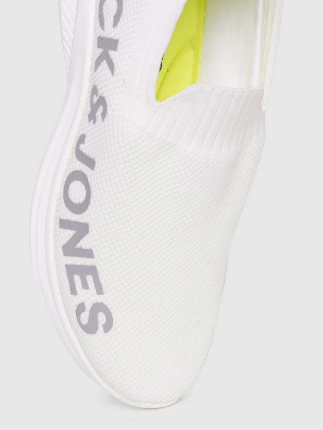 White Logo Print Slip On Sneakers - Image 5