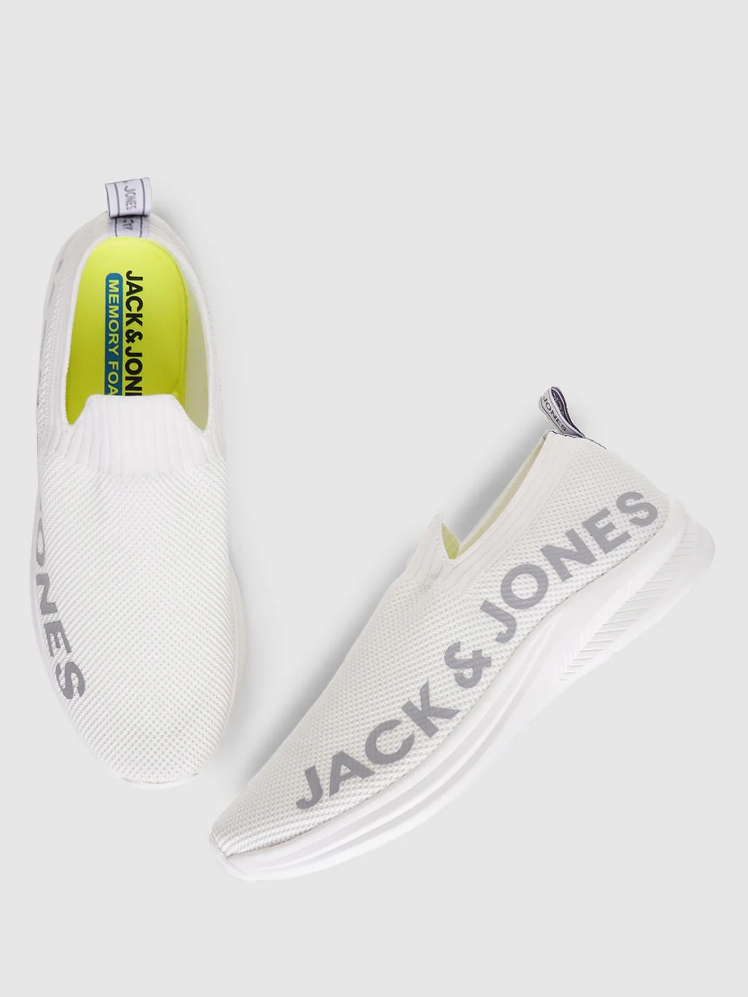 White Logo Print Slip On Sneakers - Image 6