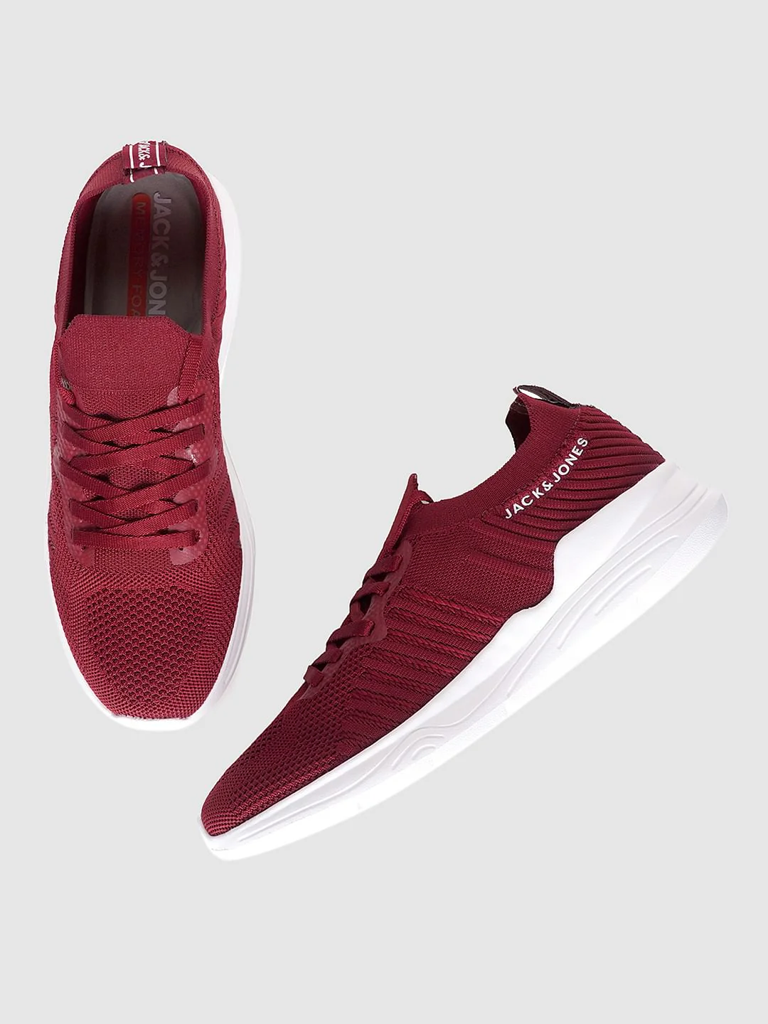 Red Logo Print Lace Up Sneakers - Image 2