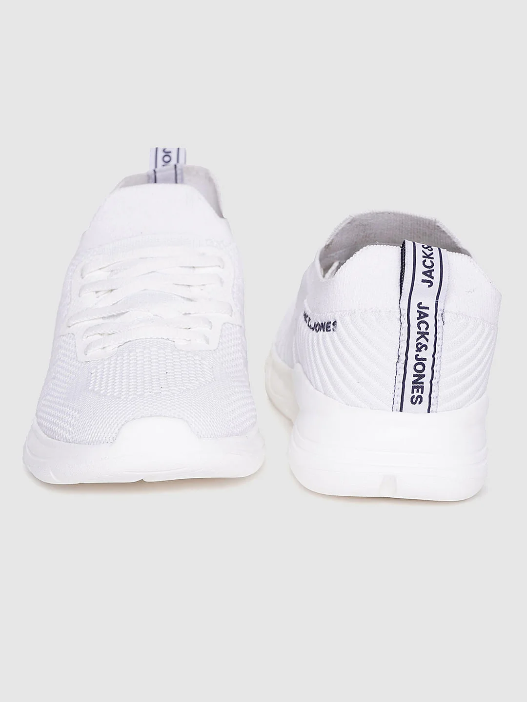 White Logo Print Lace Up Sneakers - Image 3