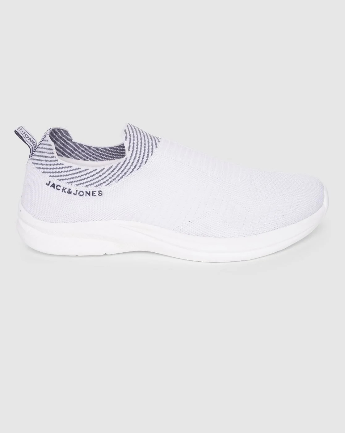White Logo Print Slip On Sneakers - Image 2
