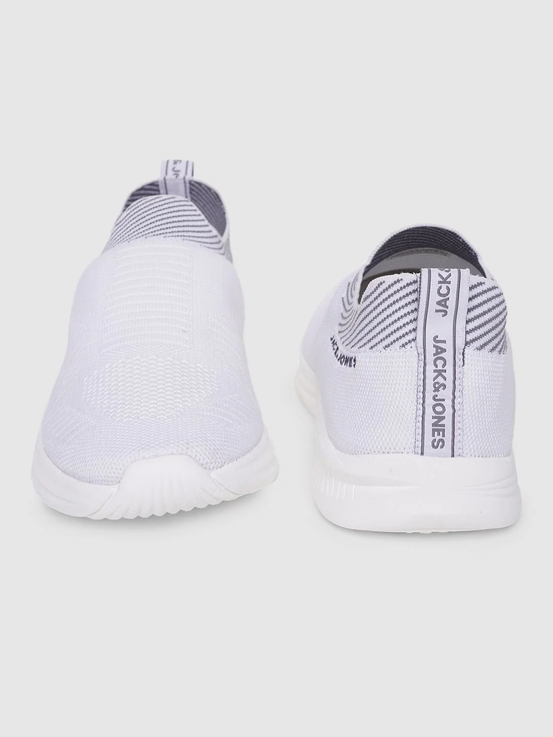 White Logo Print Slip On Sneakers - Image 4