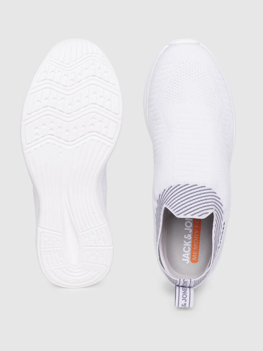White Logo Print Slip On Sneakers - Image 5