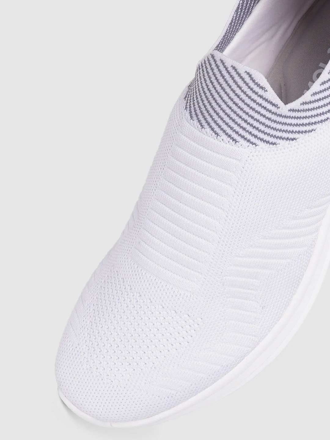 White Logo Print Slip On Sneakers - Image 6