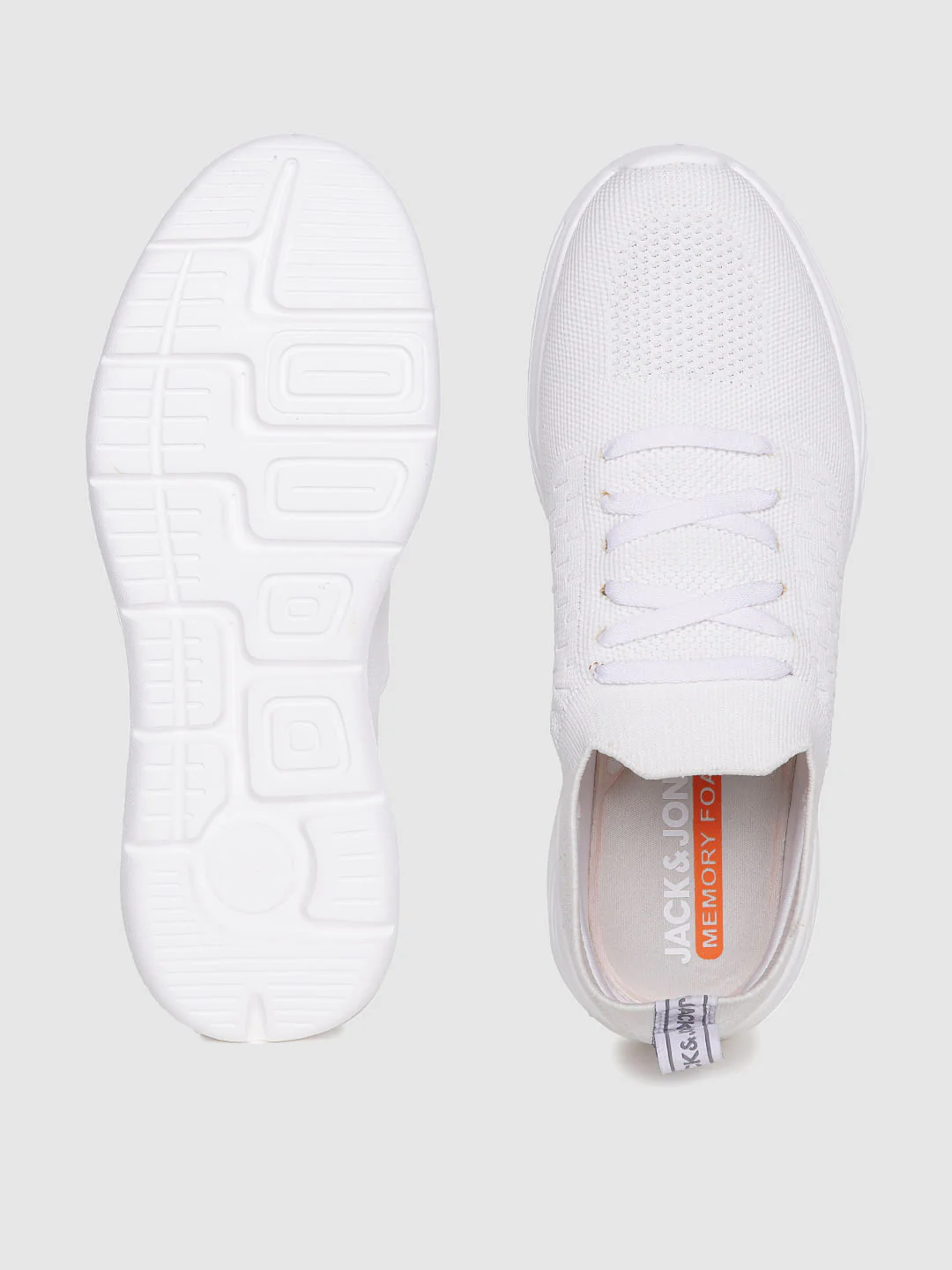 White Logo Print Lace Up Sneakers - Image 4