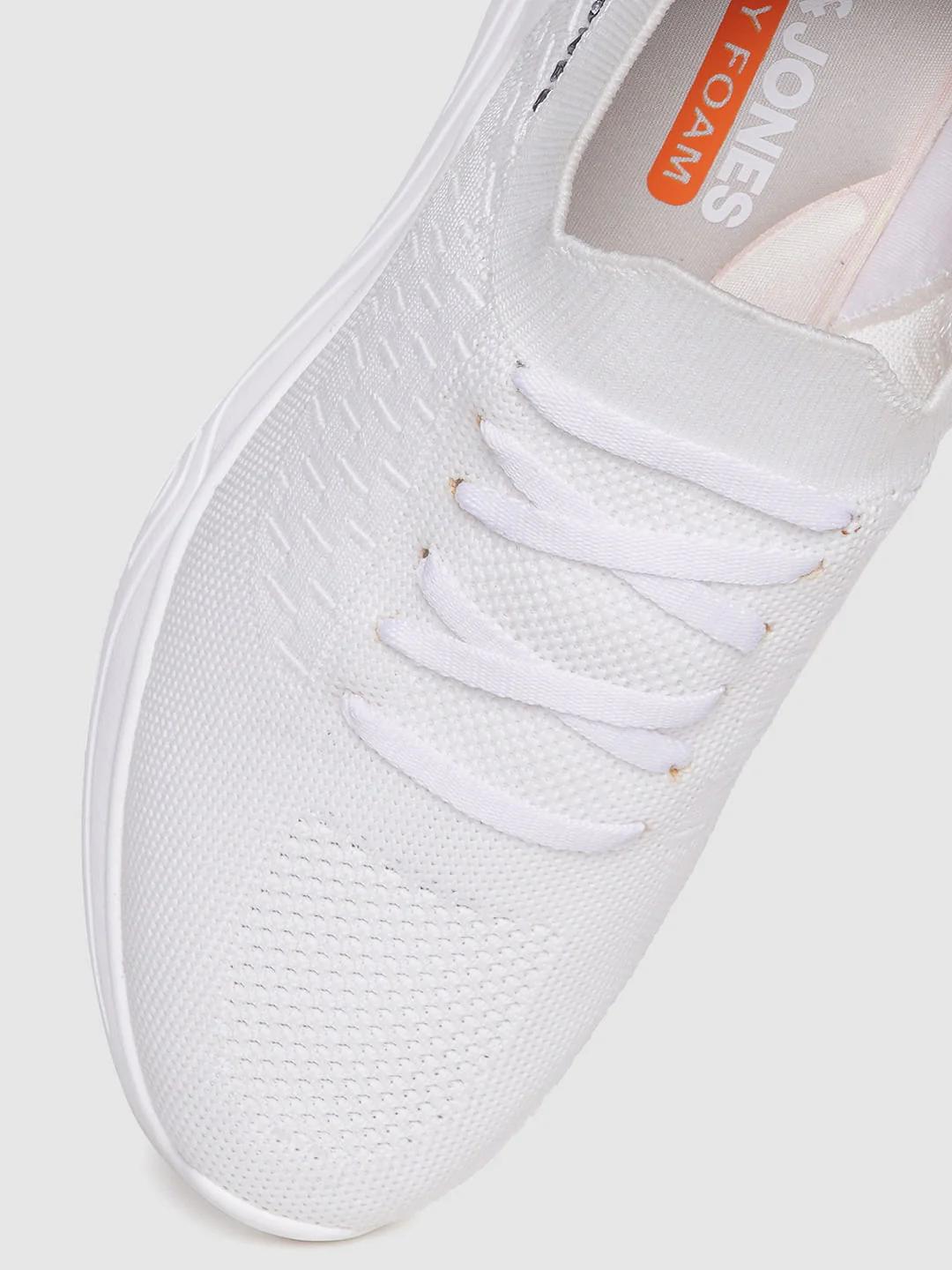 White Logo Print Lace Up Sneakers - Image 5