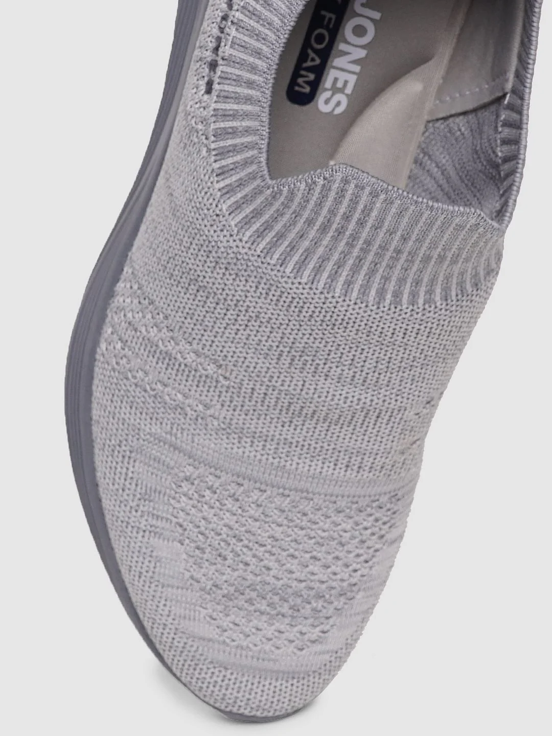 Grey Self-Design Slip On Sneakers - Image 5
