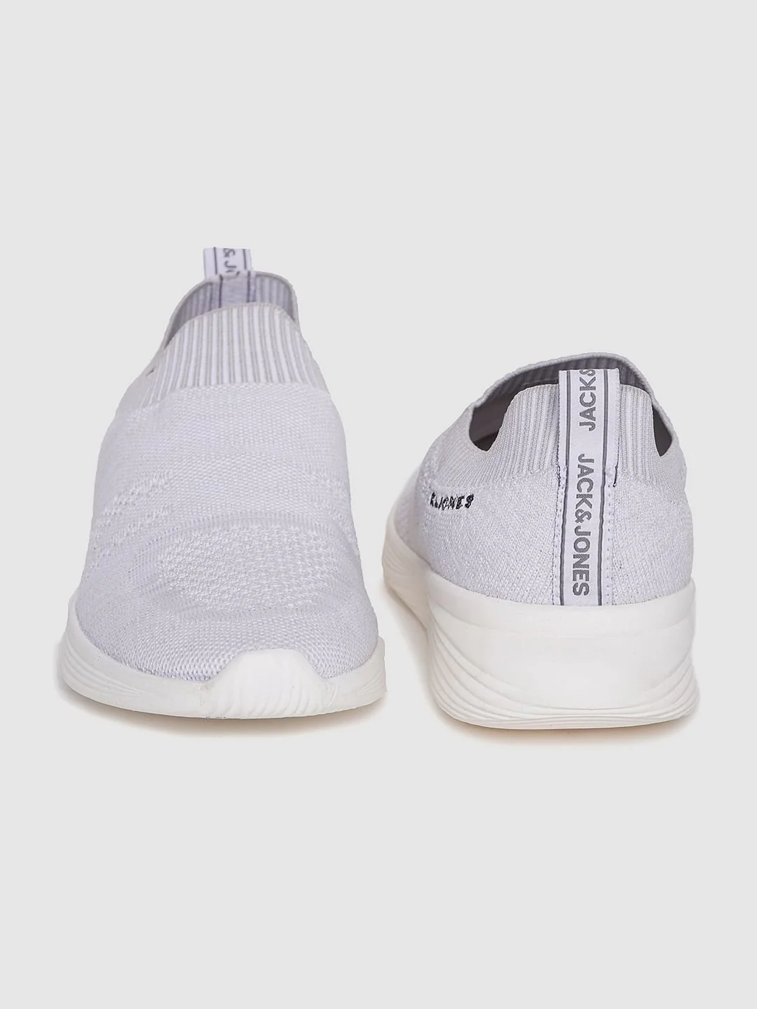 White Self-Design Slip On Sneakers - Image 4