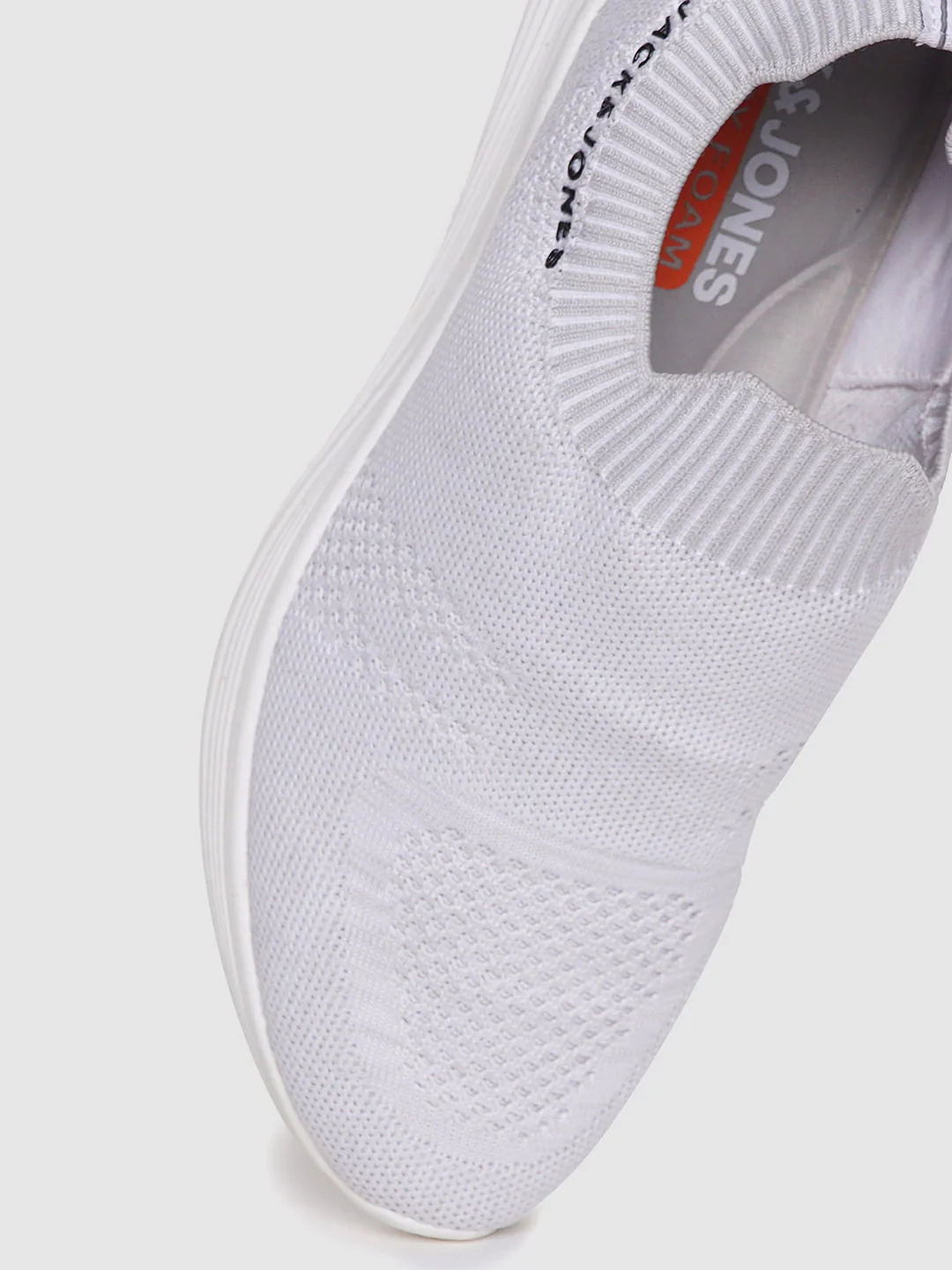 White Self-Design Slip On Sneakers - Image 6