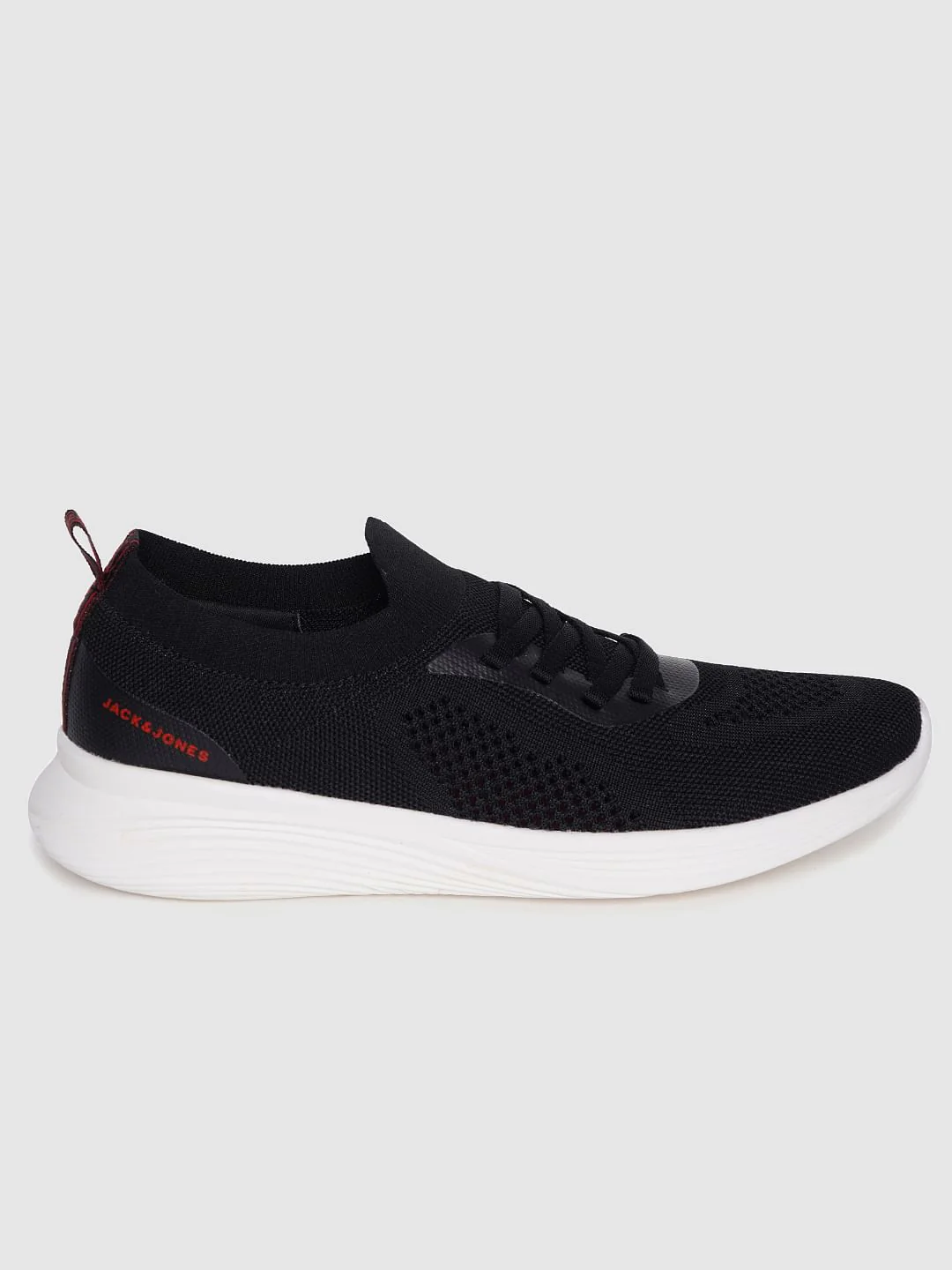 Black Knit Lace Up Sneakers