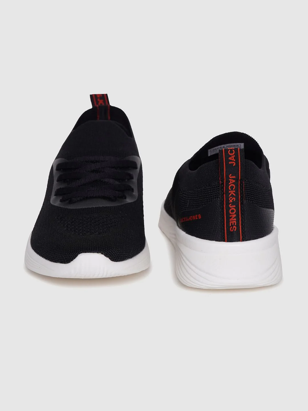 Black Knit Lace Up Sneakers - Image 3