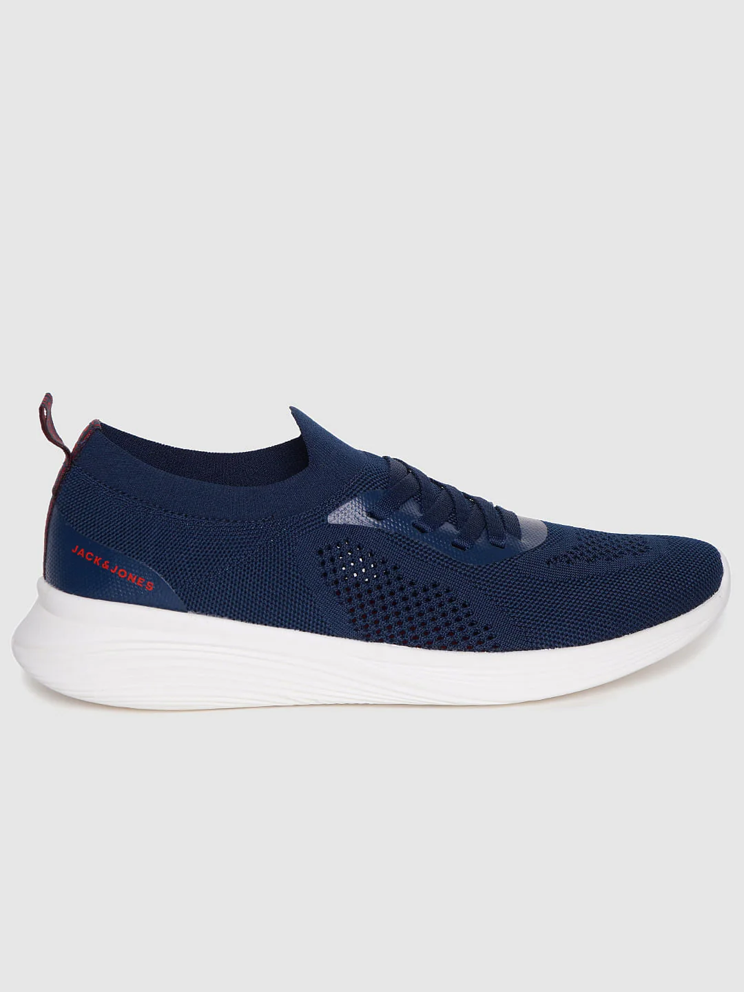 Blue Knit Lace Up Sneakers