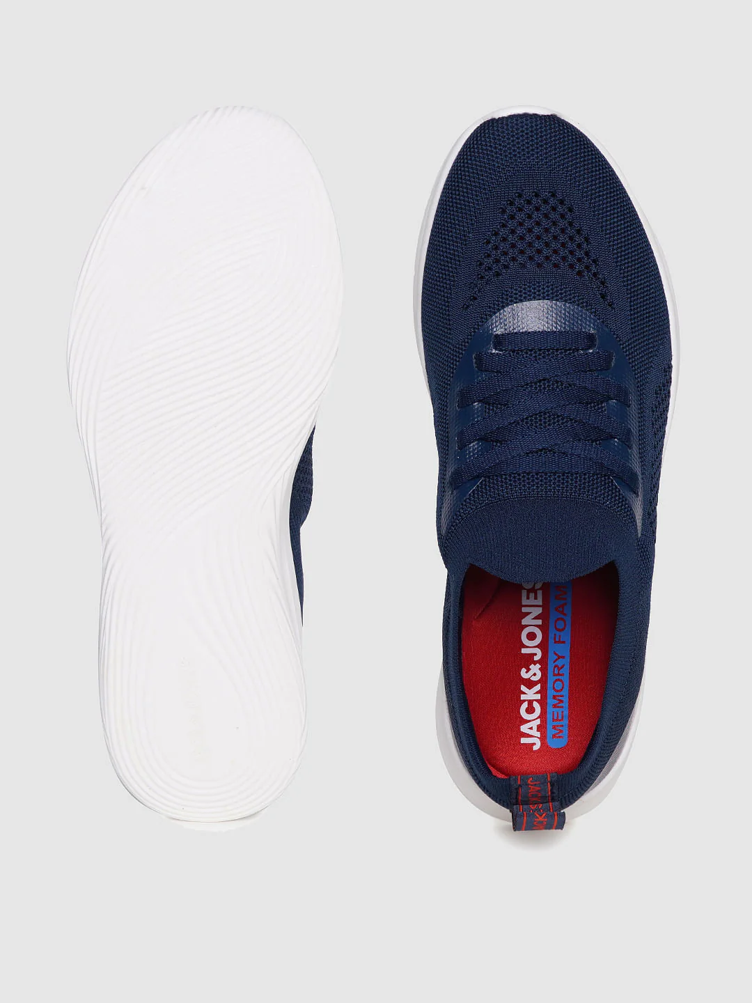 Blue Knit Lace Up Sneakers - Image 4