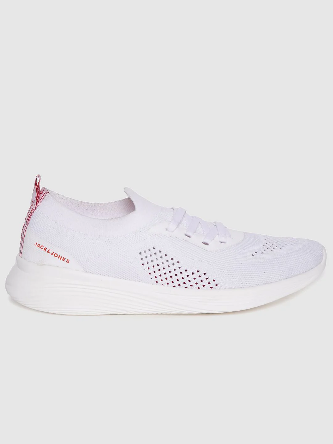 White Knit Lace Up Sneakers