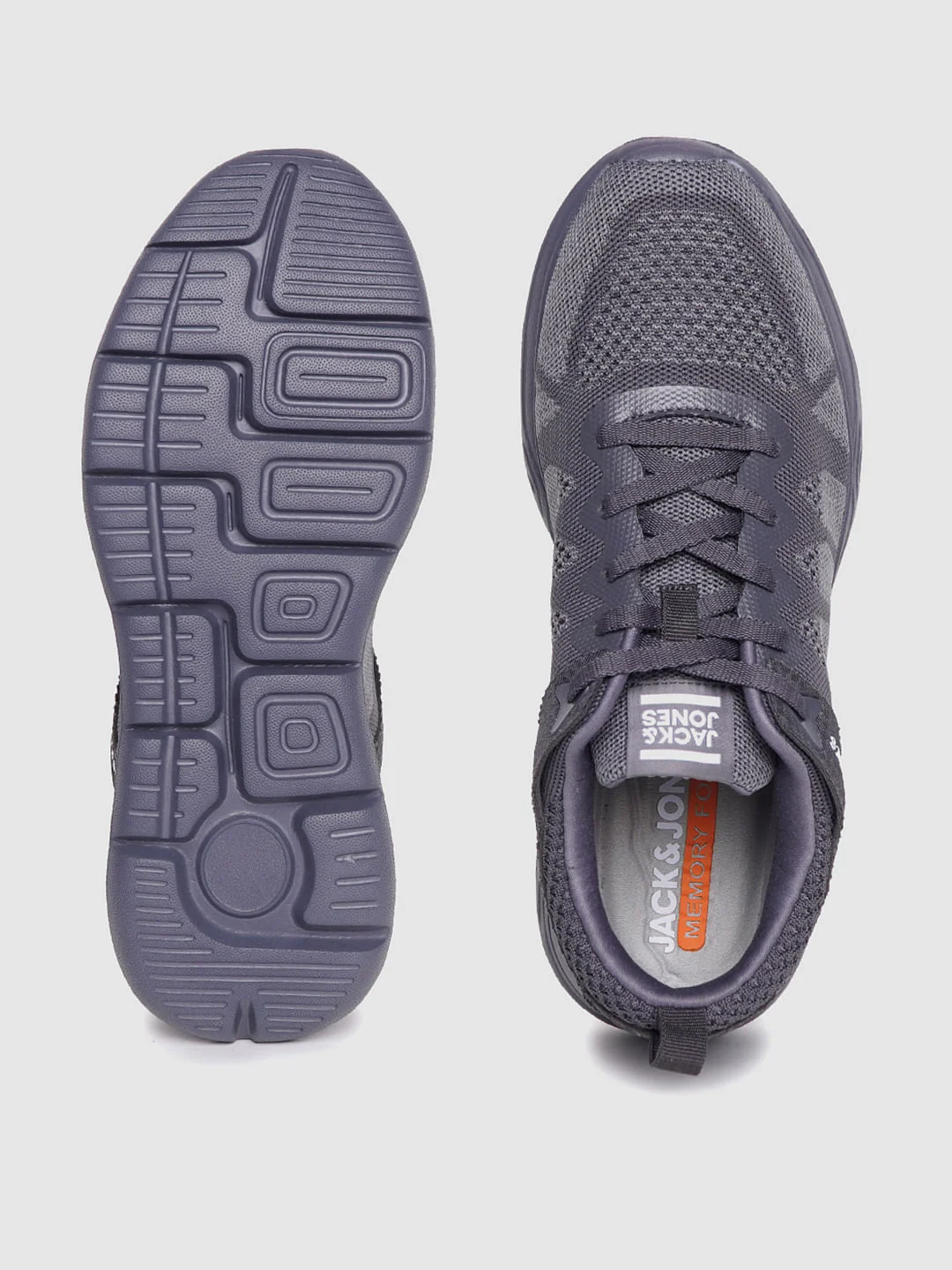 Grey Self-Design Lace Up Sneakers - Image 4