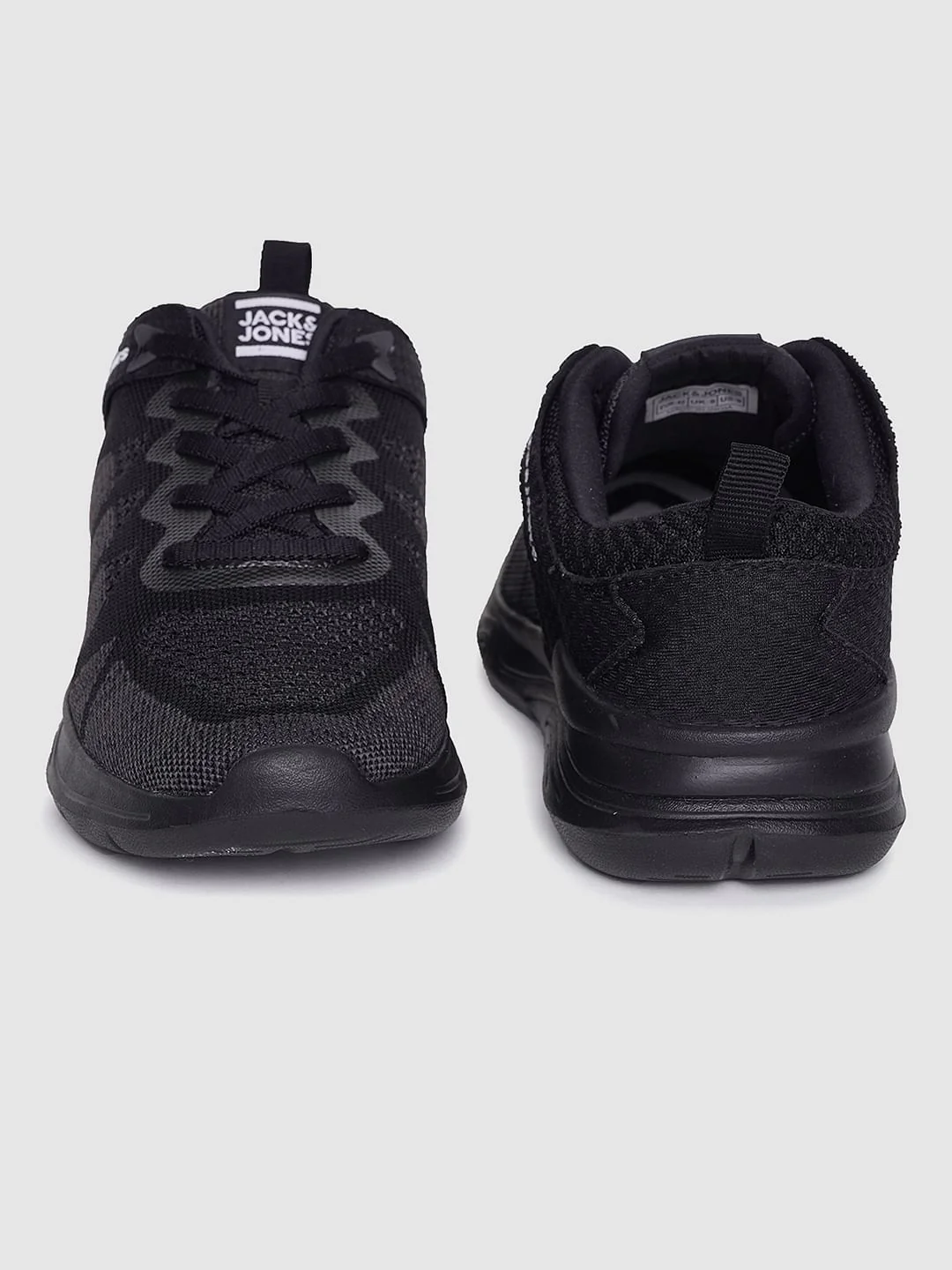 Black Self-Design Lace Up Sneakers - Image 3