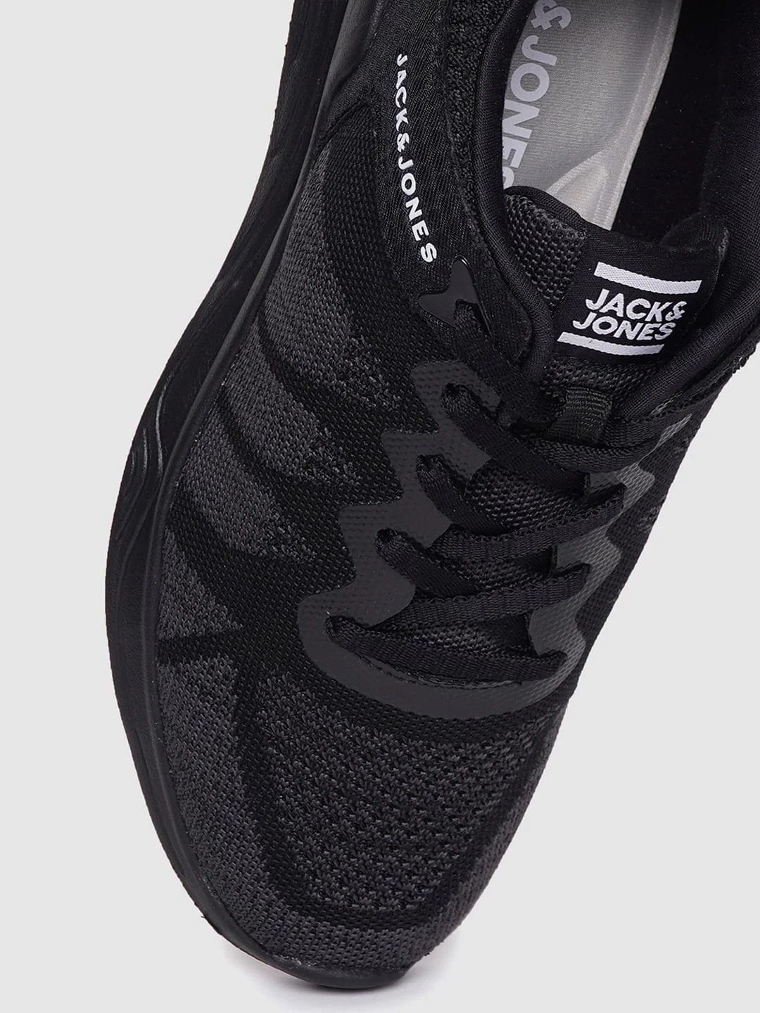 Black Self-Design Lace Up Sneakers - Image 5