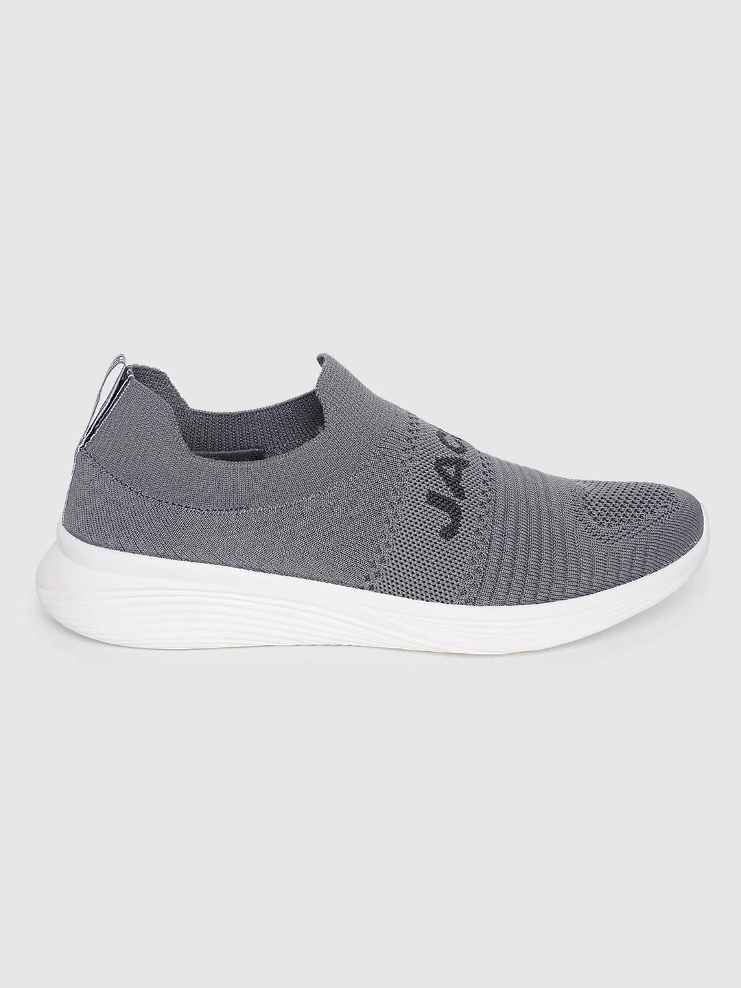 Grey Logo Print Slip On Sneakers