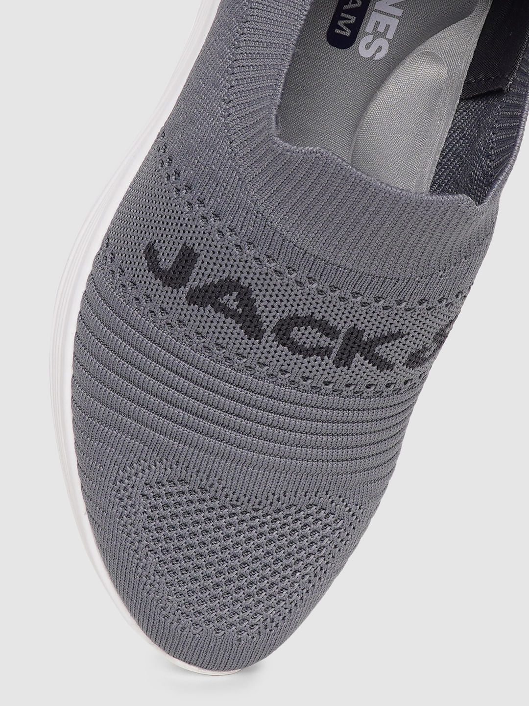 Grey Logo Print Slip On Sneakers - Image 6